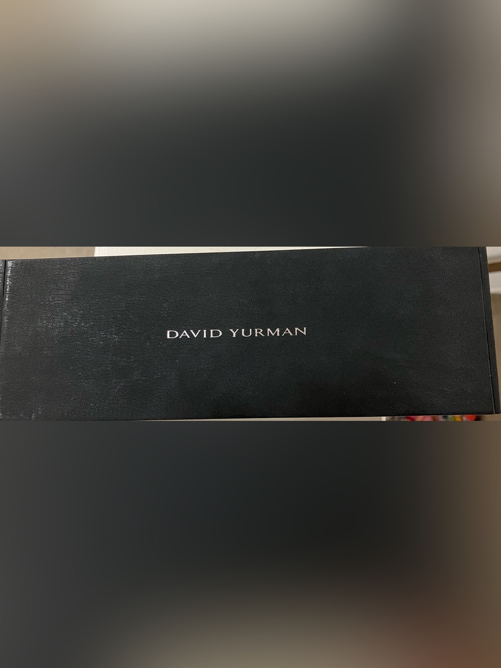 David Yurman Black Textured Jewelry Box with Centered Logo